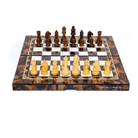 Dal Rossi 16" Mosaic Finish Folding Chess Set