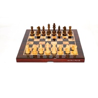 Dal Rossi 16in Mahogany Finish Folding Chess Set