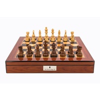Dal Rossi Italy Chess Set: 20" Walnut Finish Chess Box & 95mm Staunton Wooden Chess Pieces