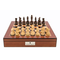 Dal Rossi Stauntion Wooden 85mm on Walnut Shiny finish board Chess Set