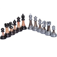 Dal Rossi 90mm Staunton Metal and Marble Finish Weighted Chess Pieces - L2226DR-P