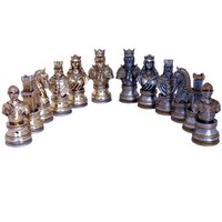 Dal Rossi 85mm Medieval Warriors Pewter Chess Pieces  - L2228DR-P