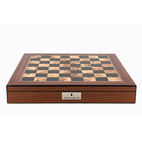 Dal Rossi 16" Walnut Finish Chess Box With Compartments - L2250DR-B