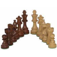 Dal Rossi 85mm French Lardy Boxwood/Sheesham Double Weighted Chess Pieces