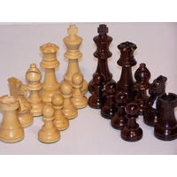 Dal Rossi 95mm French Lardy Boxwood/Rosewood Double Weighted Chess Pieces