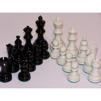 Chess Pieces - French lardy, Boxwood Black & White 85mm Wood Double Weighted