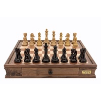 Dal Rossi Italy Dark Red and Colour Chess Pieces Chess Set 20" (L3225DR & L2299DRBOXONLY)