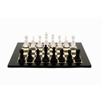 Dal Rossi Italy Chess Set: 50cm Black & Erable Board & 110mm Black & White Weighted Chess Pieces (110mm) (L7904DR & L3222DR)