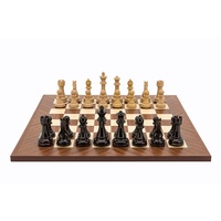 Dal Rossi Italy Chess Set, 50cm Board With Dark Red and Box Wood Finish Weighted Chess Pieces (110mm) (L3225DR & L7814DR)