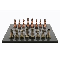 Dal Rossi Italy Antique Chess Pieces on Carbon Chess Board 40cm
