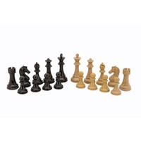 Dal Rossi 110mm Dark Cherry and Box Wood Finish Weighted Chess Pieces - L3225DR-P