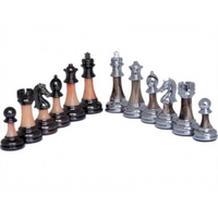 Dal Rossi 110mm Gold and Titanium Finish Weighted Chess Pieces - L3226DR-P