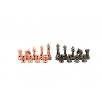 Dal Rossi Diamond-Cut Copper & Bronze Chess Pieces