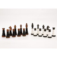 Dal Rossi Italy: 110mm Black/Copper & White/Gun Metal Chess Pieces
