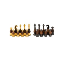 Dal Rossi 100mm Staunton Metal and Wood Gold Chess Pieces
