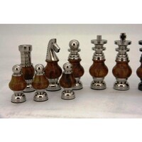 Dal Rossi Staunton Large Metal & Wood Chess Pieces