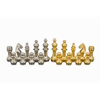 Dal Rossi 100mm Staunton Silver and Gold Chess Pieces