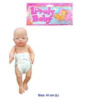 Caucasian 41cm New Born Baby Doll Girl with Nappy