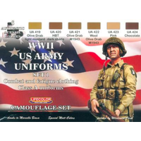 Lifecolor WWII US Army #1 Uniforms Class A Acrylic Paint Set