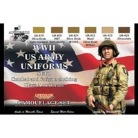 Lifecolor WWII US Army #1 Uniforms Class A Acrylic Paint Set
