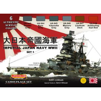 Lifecolor Imperial Japan Navy WWII - #1 Acrylic Paint Set