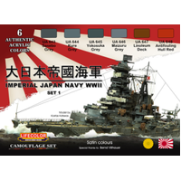 Lifecolor Imperial Japan Navy WWII - #1 Acrylic Paint Set