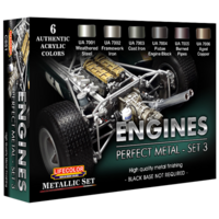 LifeColor Engines Perfect Metal Set 3 6 Colour Acrylic Paint Set