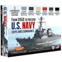 LifeColor 1950-Present USN Ships and Submarines Paint Set (22ml x 6)