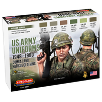 LifeColor US Army Uniforms 1948-1980 Combat & Fatigue Clothing Set (22ml x 6)