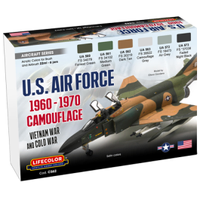 LifeColor US Air Force 1960-70 Camouflage Vietnam & Cold War Set (22ml x 6)
