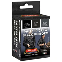 LifeColor Panzer Crew Black Uniform Camouflage Scheme - 3 Colour Acrylic Paint Set