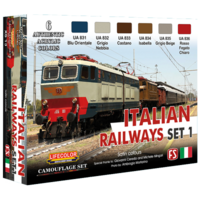 Lifecolor Italian Railways Set 1 6 Colour Acrylic Paint Set