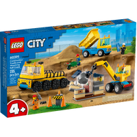 LEGO City Construction Trucks and Wrecking Ball Crane 60391