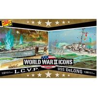 Lindberg HL440 1/32 / 1/300 American Icons of WWII L.C.V.P. & USS DeLong