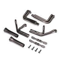 Losi Header Set, Black Chrome, 22S Sprint Car
