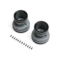 Losi MT Wheel, Black Beadlock, Lt Grey, 2pcs, Mini LMT Megalodon