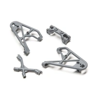 Losi Front Shock Tower/Brace and Camber Link Mount, Gray, Rock Rey