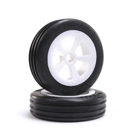 Losi Rib Front Tire Mounted on White Wheels, 2pcs, Mini JRX2