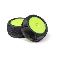 Losi Big Shot Rear Tyres Mounted on Yellow Rims 2pcs Mini-B