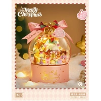 LOZ Christmas Candy House Light Up Snow Globe (486pcs) Mini Building Bricks LOZ1305