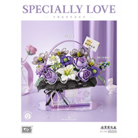 LOZ Flower Gift Box Purple Mini Building Block Set 1179pcs