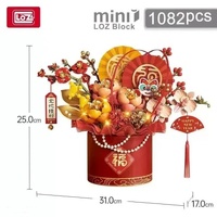 LOZ Flower Bucket Chinese New Year (1082pcs) Mini Building Bricks LOZ1965
