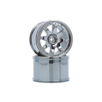 LRP 8-Spoke Wheel Black - Chrome (2pcs) LRP-122021
