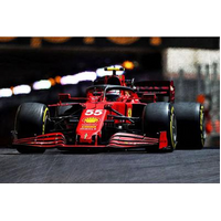 Looksmart 1/18 Scuderia Ferrari SF21 - #55, Carlos Sainz Jr. - 2nd Monaco GP 2021 Diecast Car
