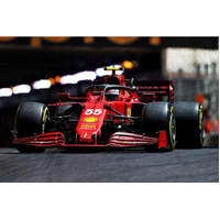Looksmart 1/43 Scuderia Ferrari SF21 - #55, Carlos Sainz Jr. - 2nd Monaco GP 2021 Diecast Car