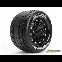 Louise RC MT-Rocket Tyre On Black Rim 1/2 Offset