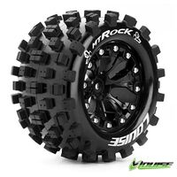 Louise RC MT-Rock 2.8 tyre w/rim Black 12mm hex