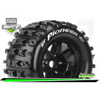 MFT 1/8 ST-PIONEER STADIUM TRUCK TIRE SPORT / 1/2 OFFSET BLACK RIM HEX 17mm / MOUNTED