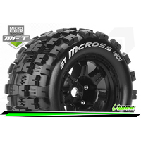 MFT 1/8 ST-MCROSS STADIUM TRUCK TIRE SPORT / 1/2 OFFSET BLACK RIM HEX 17mm / MOUNTED