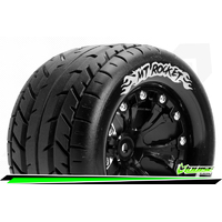 Louise RC MFT MAXX MT-CYCLONE MONSTER TRUCK TIRE SOFT / 1/2 OFFSET BEAD-LOCK BLACK RIM HEX 17mm / MOUNTED